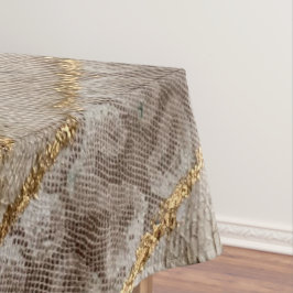 Toalha De Mesa Decoração Dourada de Emerald Cobra Skin Tablecloth