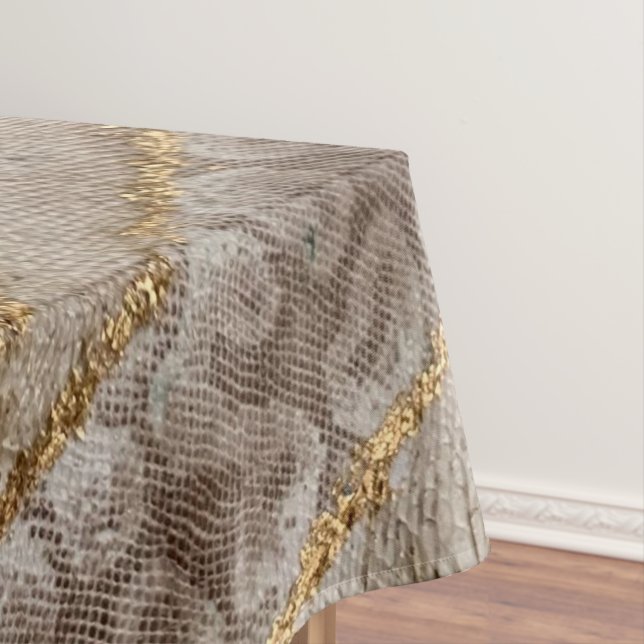 Toalha De Mesa Decoração Dourada de Emerald Cobra Skin Tablecloth (Posição Original)