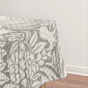Toalha De Mesa Decoração Home floral do damasco branco elegante