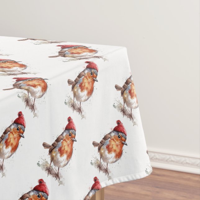 Toalha De Mesa Decoração Tradicional de Jantar de Natal com Robin (Posição Original)