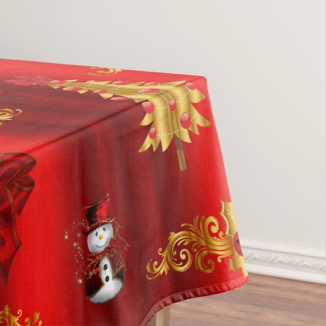 Toalha De Mesa Decorações de Natal em Vermelho (Posição Original)