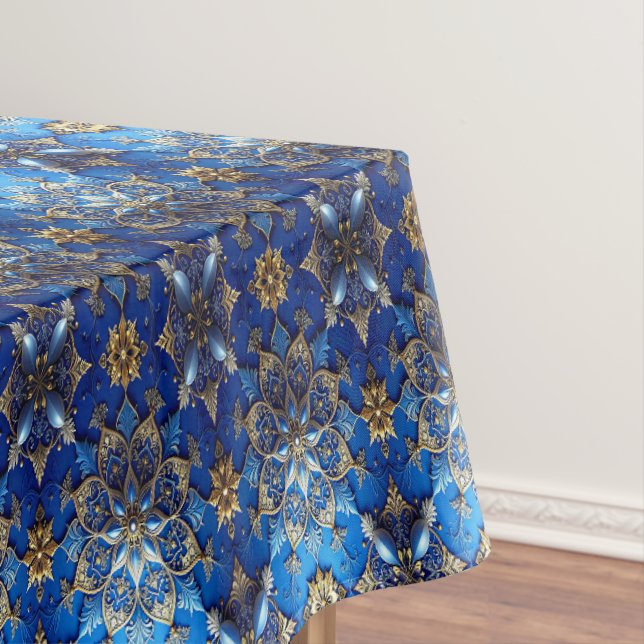 Toalha de mesa decorativa azul para feriados (Posição Original)