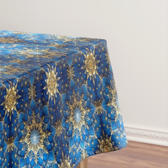 Toalha de mesa decorativa azul para feriados (Posição Original)