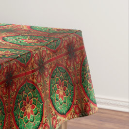 Toalha de mesa decorativa de Natal vermelha e verd
