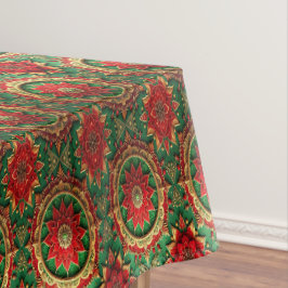 Toalha de mesa decorativa vermelha e verde para fe