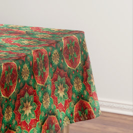 Toalha de Mesa Decorativa Vermelha Verde para Feri