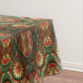 Toalha de Mesa Decorativa Vermelha Verde para Feri
