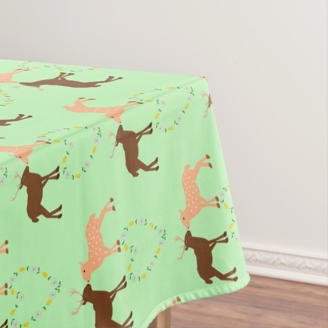 Toalha De Mesa Deer Casal e Daisy Heart (Posição Original)