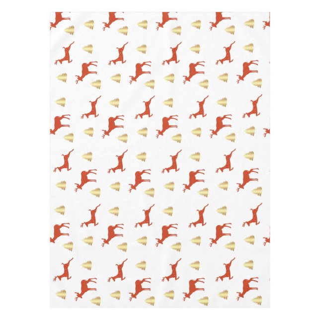 Toalha De Mesa Deer Christmas Wrapping Paper (Frente)