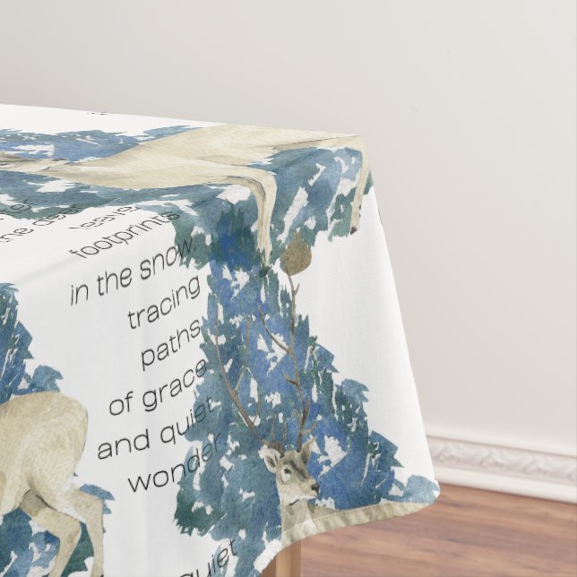 Toalha De Mesa Deer Deixe Pegadas Na Neve (Posição Original)