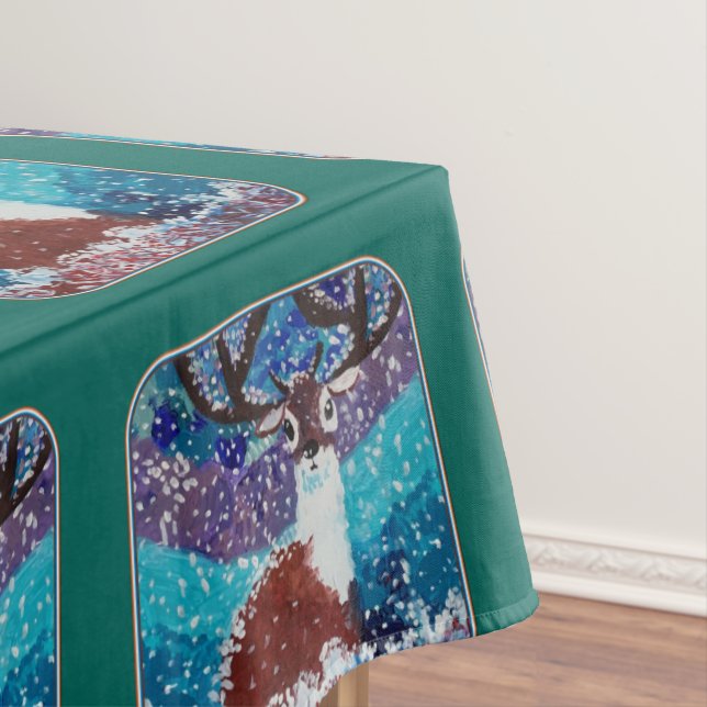 Toalha De Mesa Deer Painting (Posição Original)