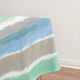 Toalha De Mesa Deriva Madeira Cinza Verde Azul Aquarela 132 cm x