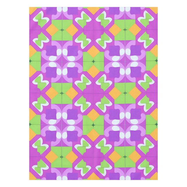Toalha De Mesa Desenho Abstrato Geométrico Colorido (Frente)