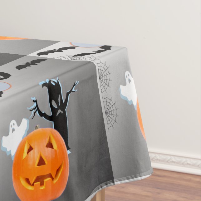 Toalha De Mesa Desenho de Halloween de Abóboras Morcegos Fantasma (Posição Original)