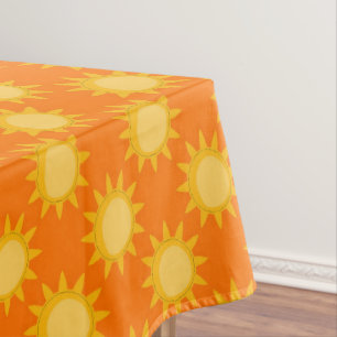 Toalha De Mesa Desenho de padrão de sol radiante em laranja