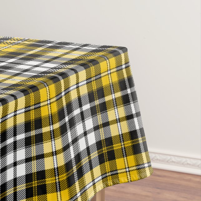 Toalha De Mesa Desenho de padrão xadrez escocês em amarelo preto  (Posição Original)