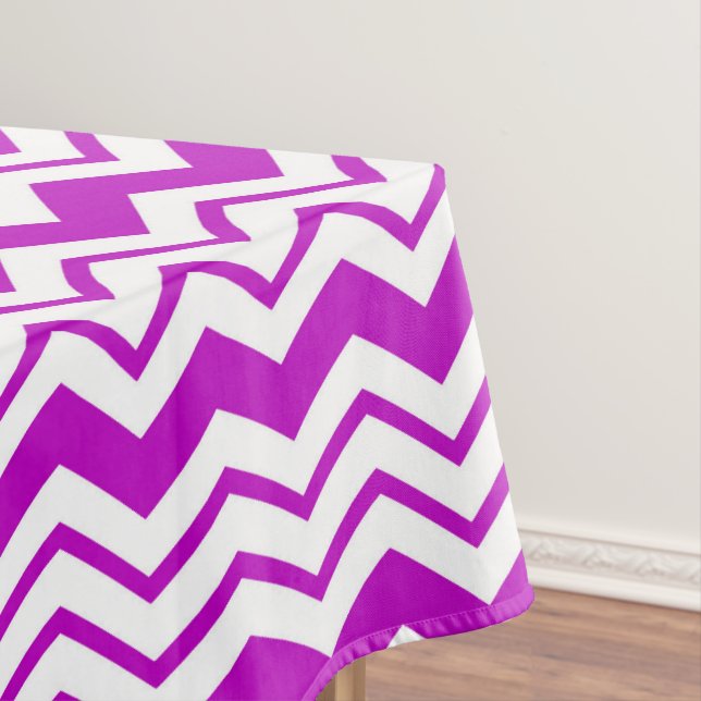 Toalha De Mesa Desenho de padrão ziguezague em chevron branco rox (Posição Original)