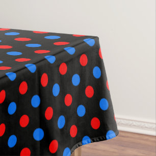 Toalha De Mesa Desenho de Pontos Pretos Vermelhos e Azuis