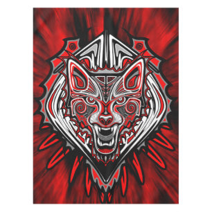 Toalha De Mesa Desenho de Totem Tribal Haida de Lobo