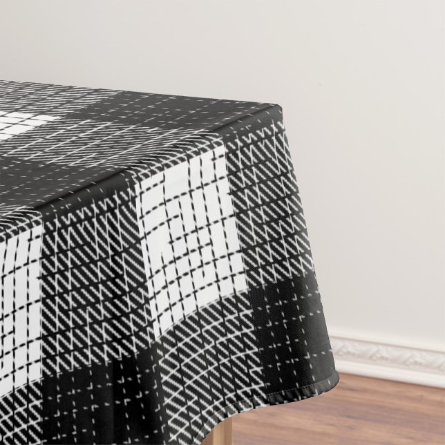 Toalha De Mesa Desenho Xadrez Bold Preto e Branco (Criador carregado)