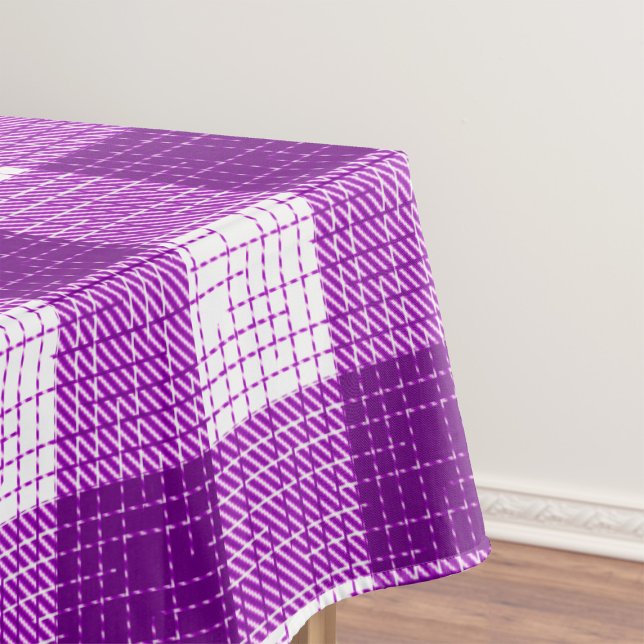 Toalha De Mesa Desenho Xadrez Bold Roxo e Branco (Criador carregado)
