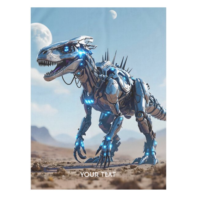 Toalha De Mesa Deserto de Dinossaur Cibborg Fantasy Cute (Frente)