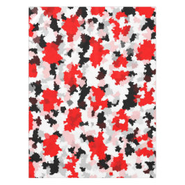 Toalha De Mesa Design abstrato do Camo Branco Preto Vermelho