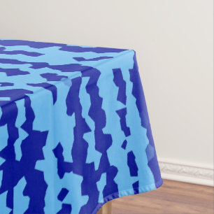 Toalha De Mesa Design Abstrato Irregular Azul Ciano