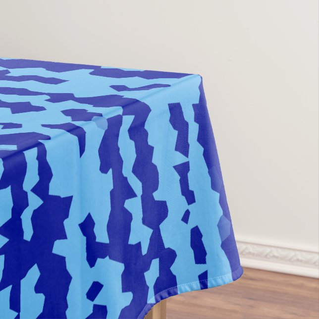 Toalha De Mesa Design Abstrato Irregular Azul Ciano (Posição Original)