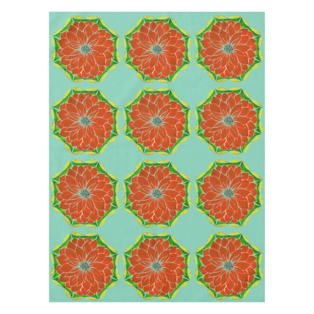 Toalha De Mesa Design ALARANJADO da POINSÉTIA (Frente)