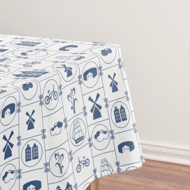 Toalha De Mesa Design azul holandês da tradição (Posição Original)