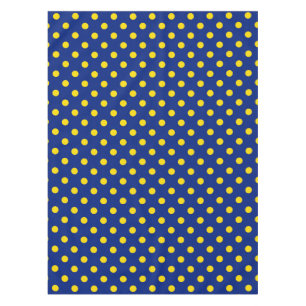 Toalha De Mesa Design Bolinhas Amarelo Azul