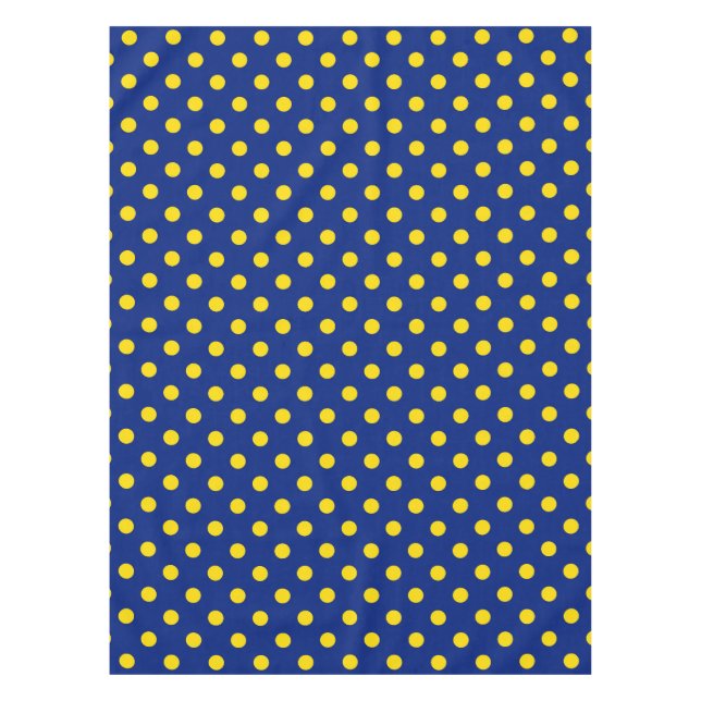 Toalha De Mesa Design Bolinhas Amarelo Azul (Frente)