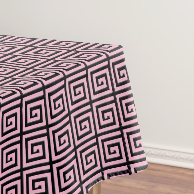 Toalha De Mesa Design chave grego - rosa e preto (Posição Original)