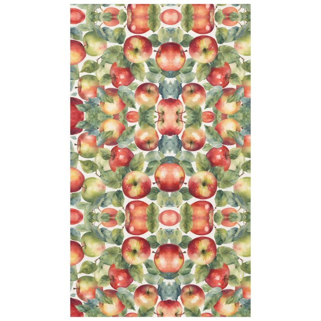 Toalha De Mesa design de aquarela de maçãs frescas (Frente)