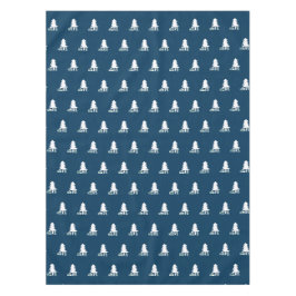 Toalha De Mesa Design de árvore de Natal azul escuro e branco