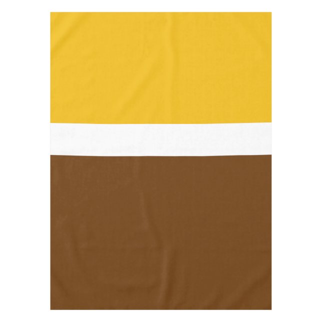 Toalha De Mesa Design de Bloco de Cor Marrom-claro amarelo (Frente)