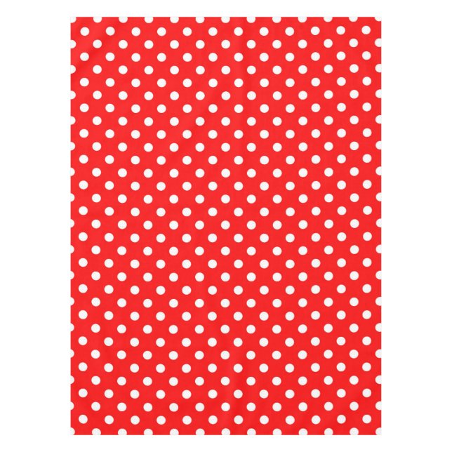 Toalha De Mesa Design de Bolinhas branco vermelho (Frente)