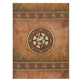 Toalha De Mesa Design de Bússola Náutica Marrom