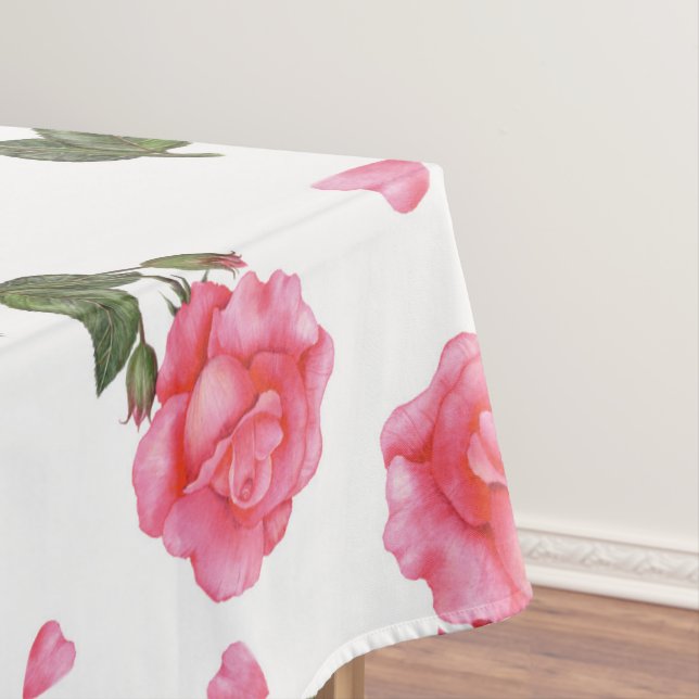 Toalha De Mesa Design de Chique rosa com aquarela (Posição Original)