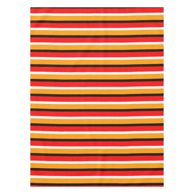 Toalha De Mesa Design de Padrão de Faixa Laranja Vermelha (Frente)