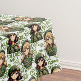 Toalha De Mesa Design de Padrão de Meninas Soldier Animes