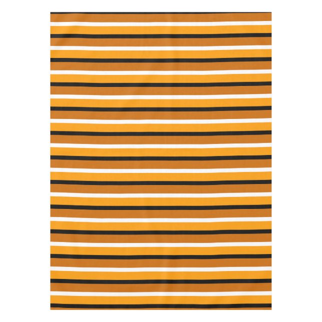 Toalha De Mesa Design de Padrão de Stripes Castanho Laranja (Frente)