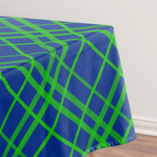 Toalha De Mesa Design de Padrão de Xadrez de Tartan Azul