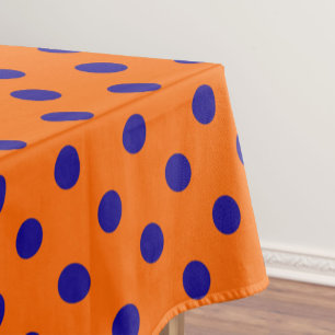 Toalha De Mesa Design de Padrão do Blue On Orange Bolinhas