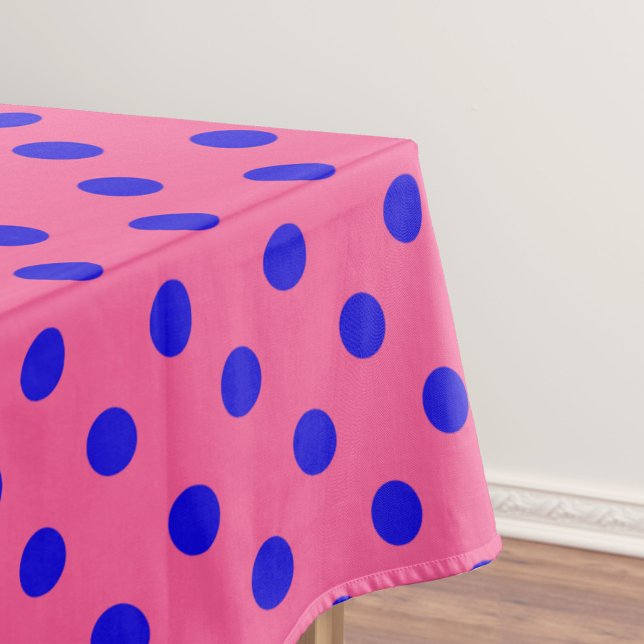 Toalha De Mesa Design de Padrão do Bolinhas Azul no Rosa (Criador carregado)