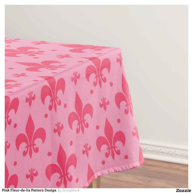 Toalha De Mesa Design de padrão rosa Fleur-de-lis (Criador carregado)