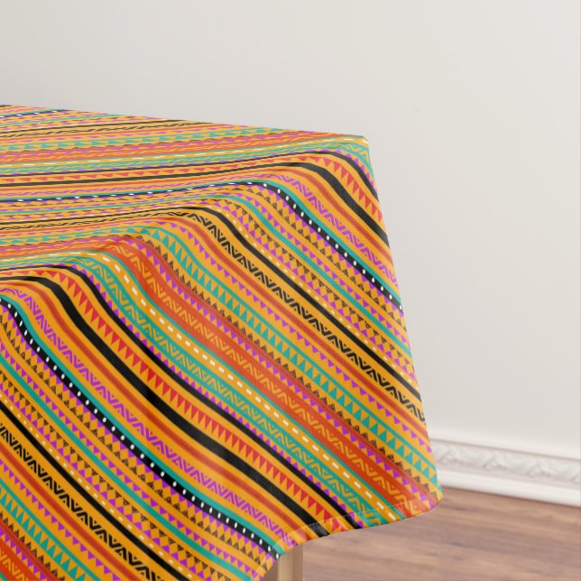 Toalha De Mesa Design de padrões aztec nativos, de cor branca (Posição Original)