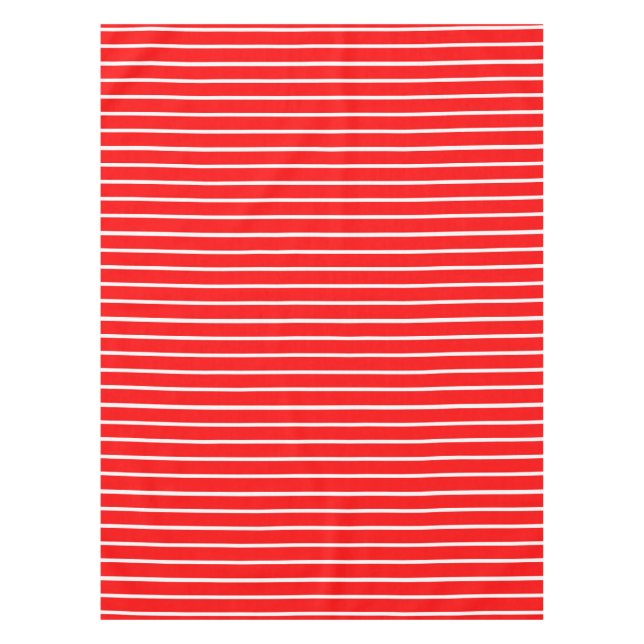 Toalha De Mesa Design de Stripes Vermelhas e Brancas (Frente)