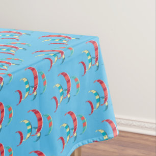 Toalha De Mesa Design de Surfistas de Kite Azul